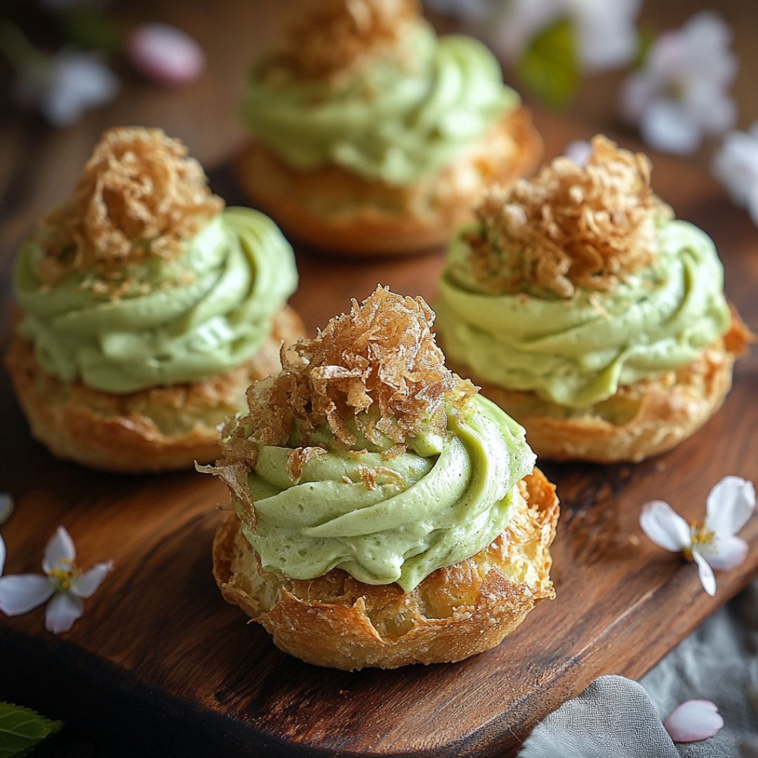 Choux Craquelin au Matcha – Délicatesse Japonaise et Gourmandise ! Image