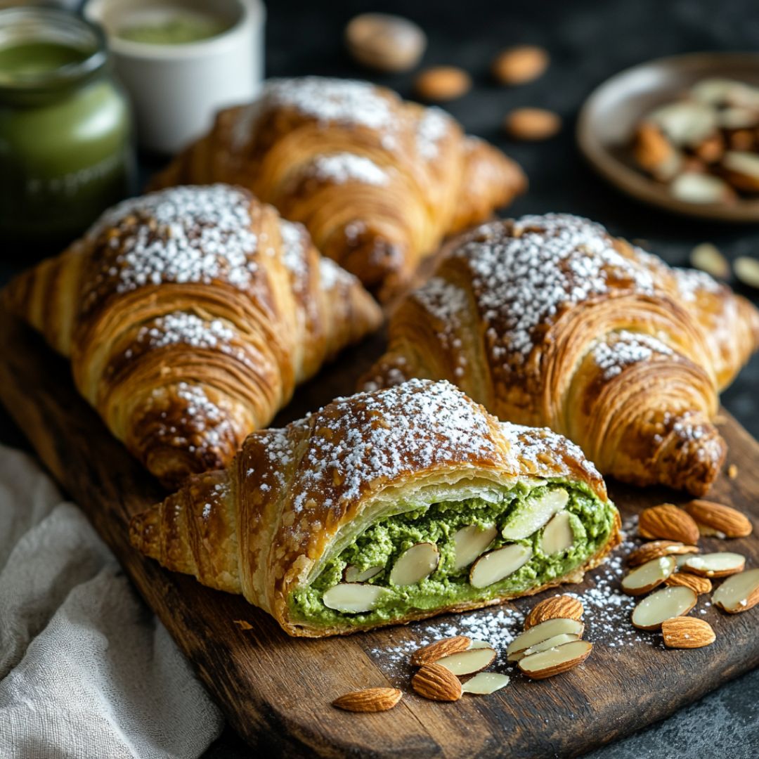 Croissants aux Amandes & Matcha : Une touche gourmande Image
