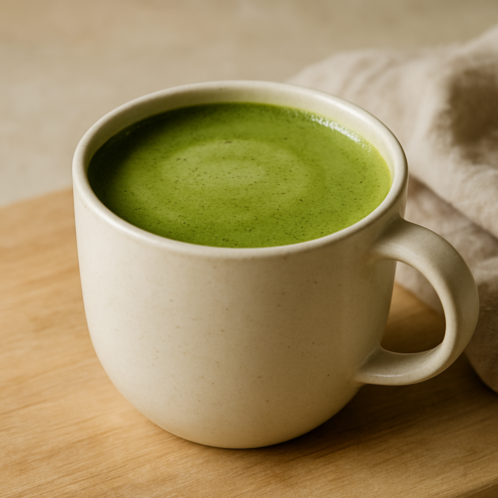 tasse de matcha cremeux